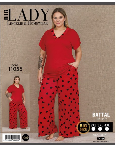 Battal Kısa Kol Pijama Takımı