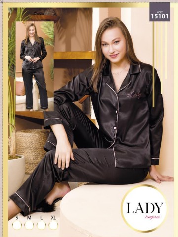 Saten Düz Pijama Takımı