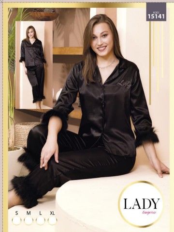 Saten Tüylü Pijama Takımı