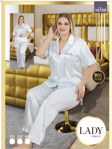Saten Baskılı Kısa Kol Pijama - Battal
