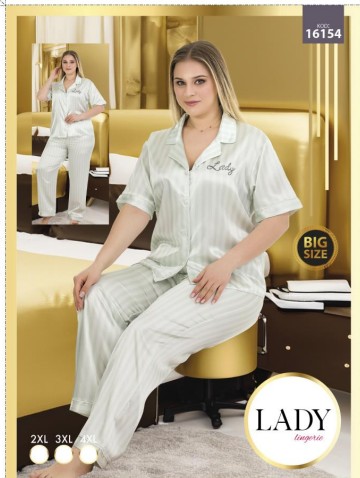Saten Baskılı Kısa Kol Pijama - Battal