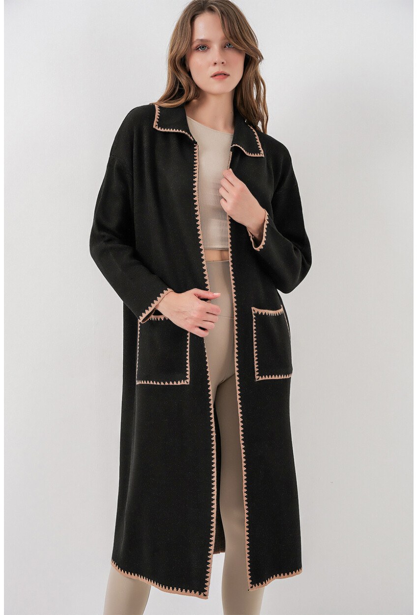 Kadın Uzun Oversize Triko Hırka 15962