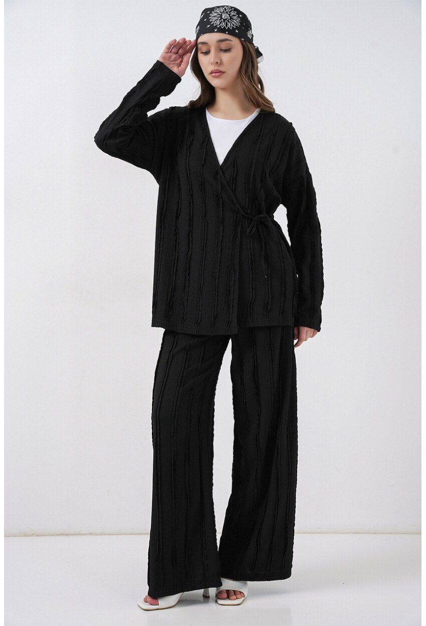 Kadın Örme Kimono Pantolon İkili Takım 30067