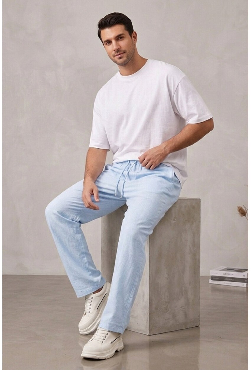 Erkek Rahat Keten Pantolon 30118