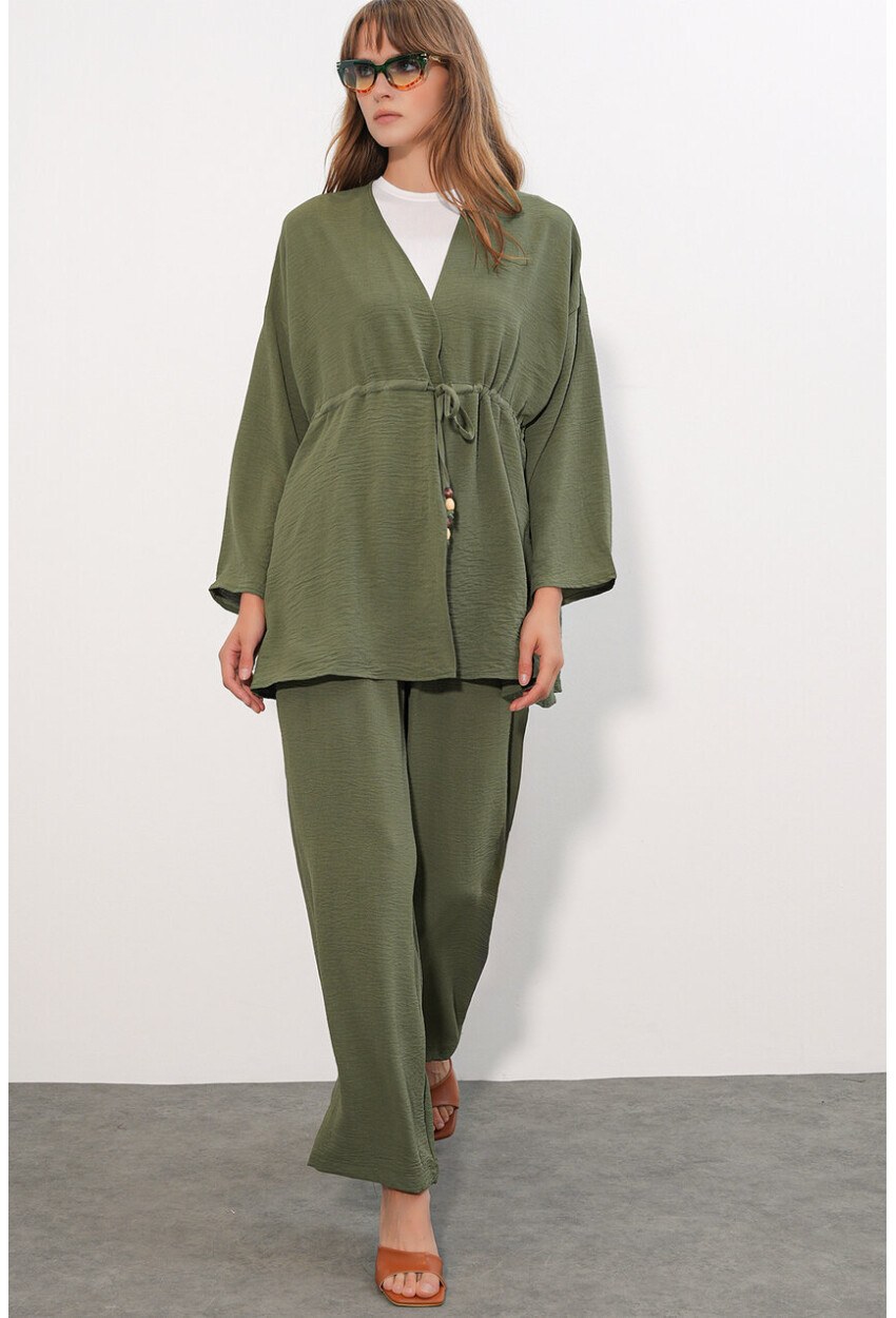 Kadın Ayrobin Kimono Pantolon İkili Takım 30101