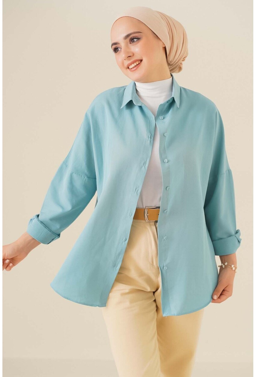 103901 Oversize Basic Tesettür Gömlek
