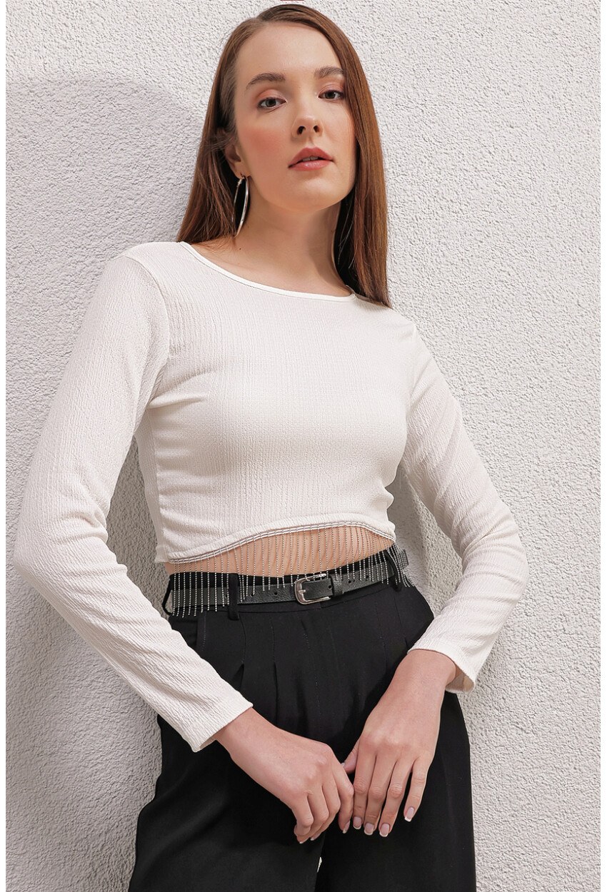 0444 Crop Zincirli Bluz