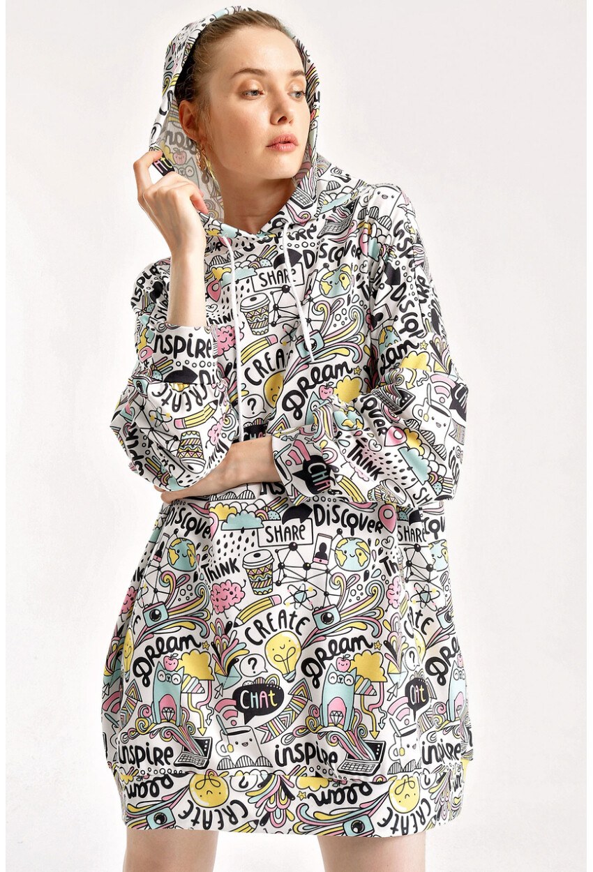 4125 Oversize Sweat Elbise