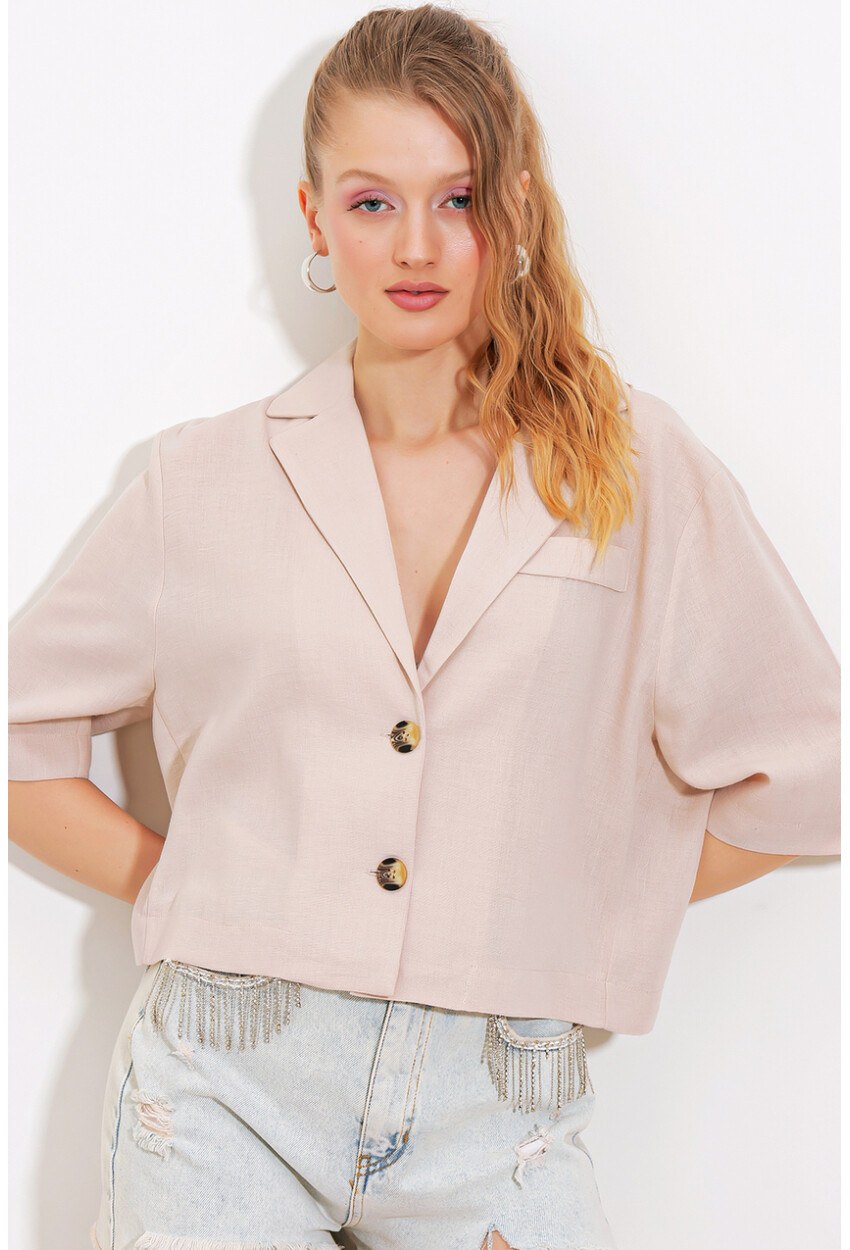 0706 Crop Keten Ceket