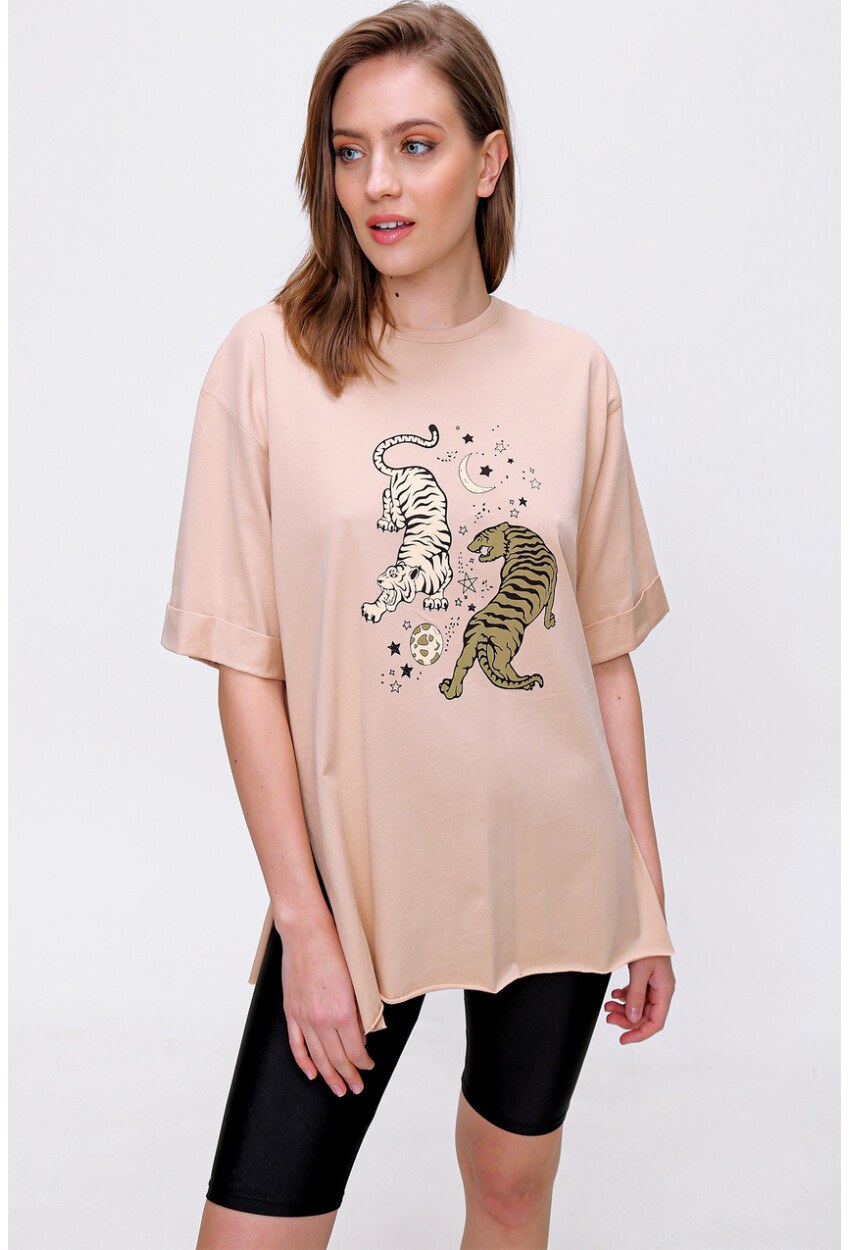 4296 Kaplan Baskılı T-Shirt