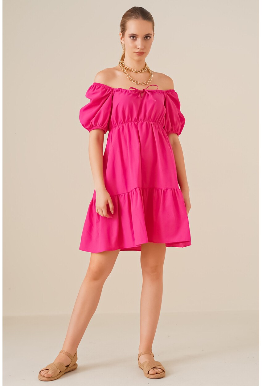 2351 Kloş Poplin Elbise