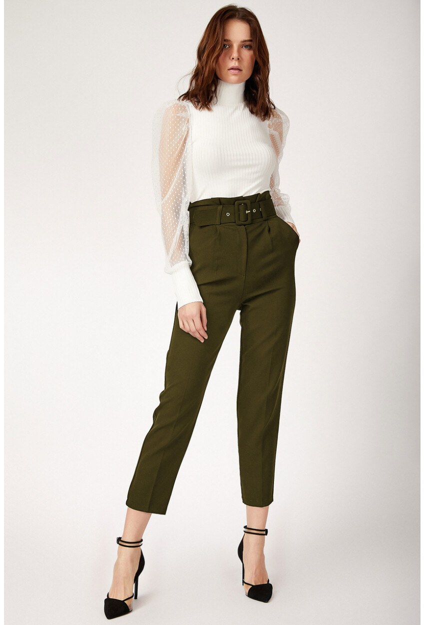 6464 Beli Kemerli Pantolon