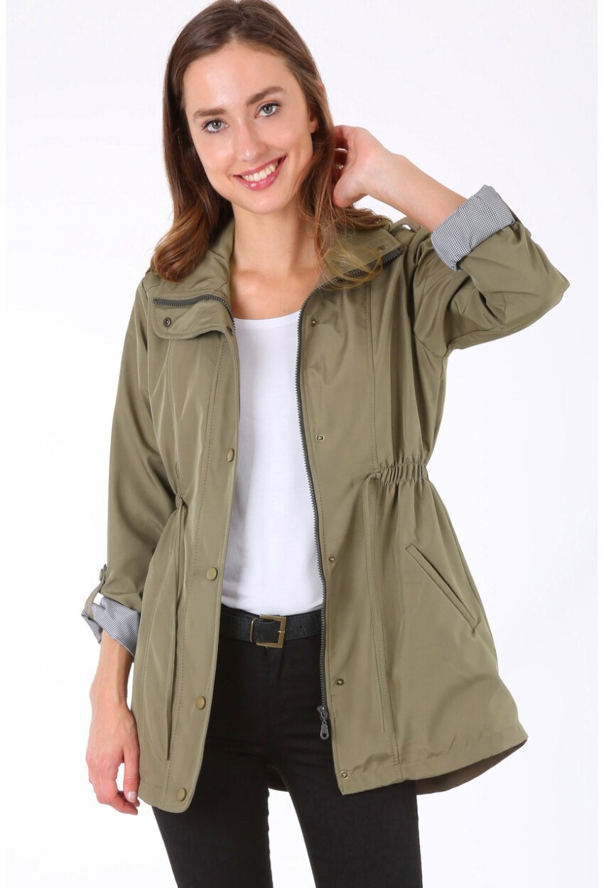 5669 Belden Lastikli Trenchcoat