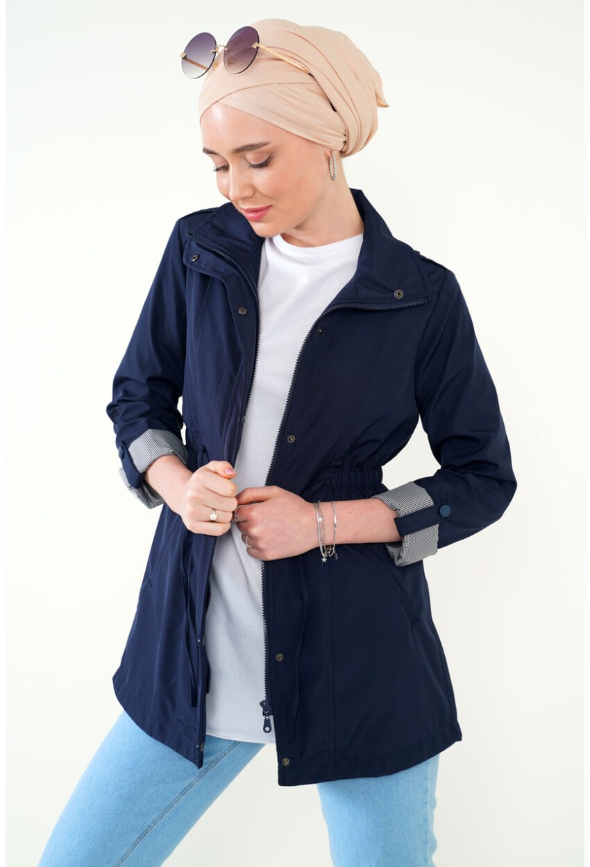 5669 Belden Lastikli Trenchcoat