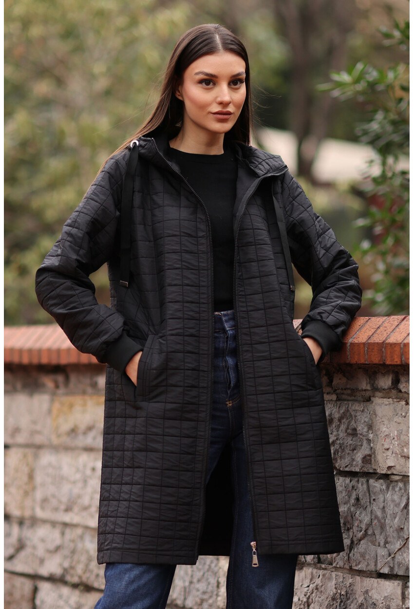 5138 Kapitone Uzun Şişme Mont