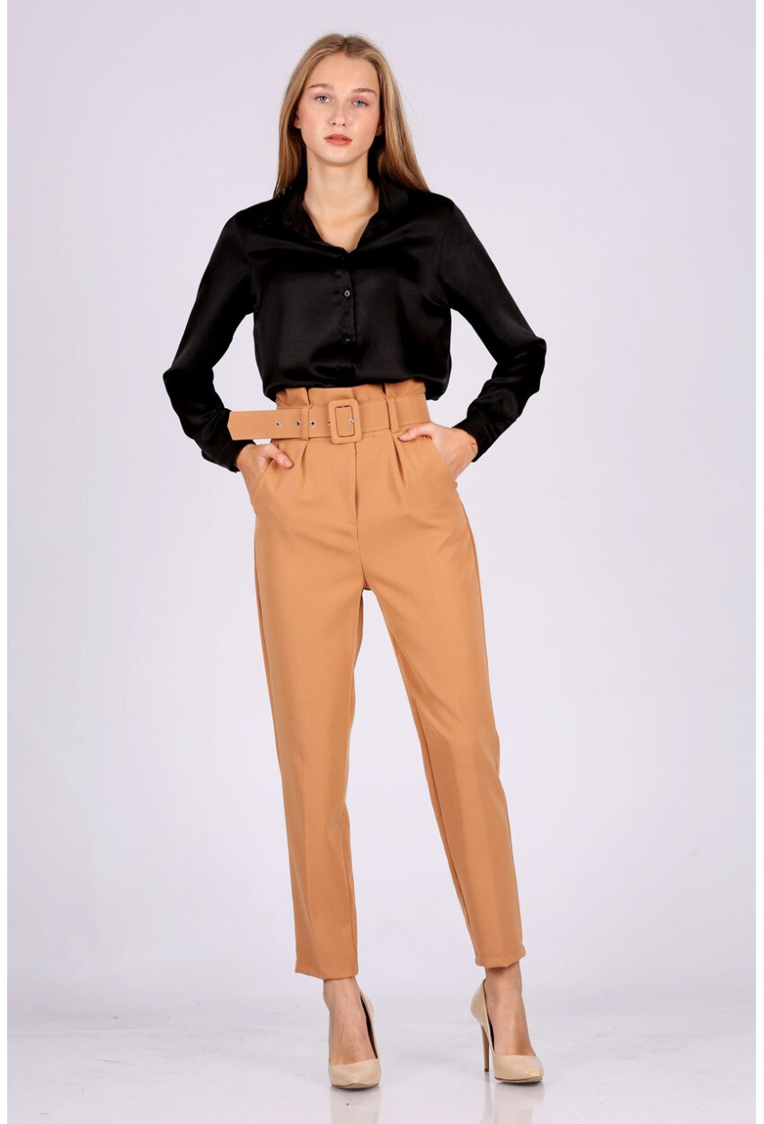 6464 Beli Kemerli Pantolon