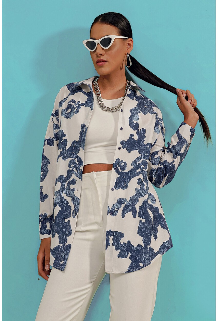 3900 Oversize Uzun Basic Gömlek
