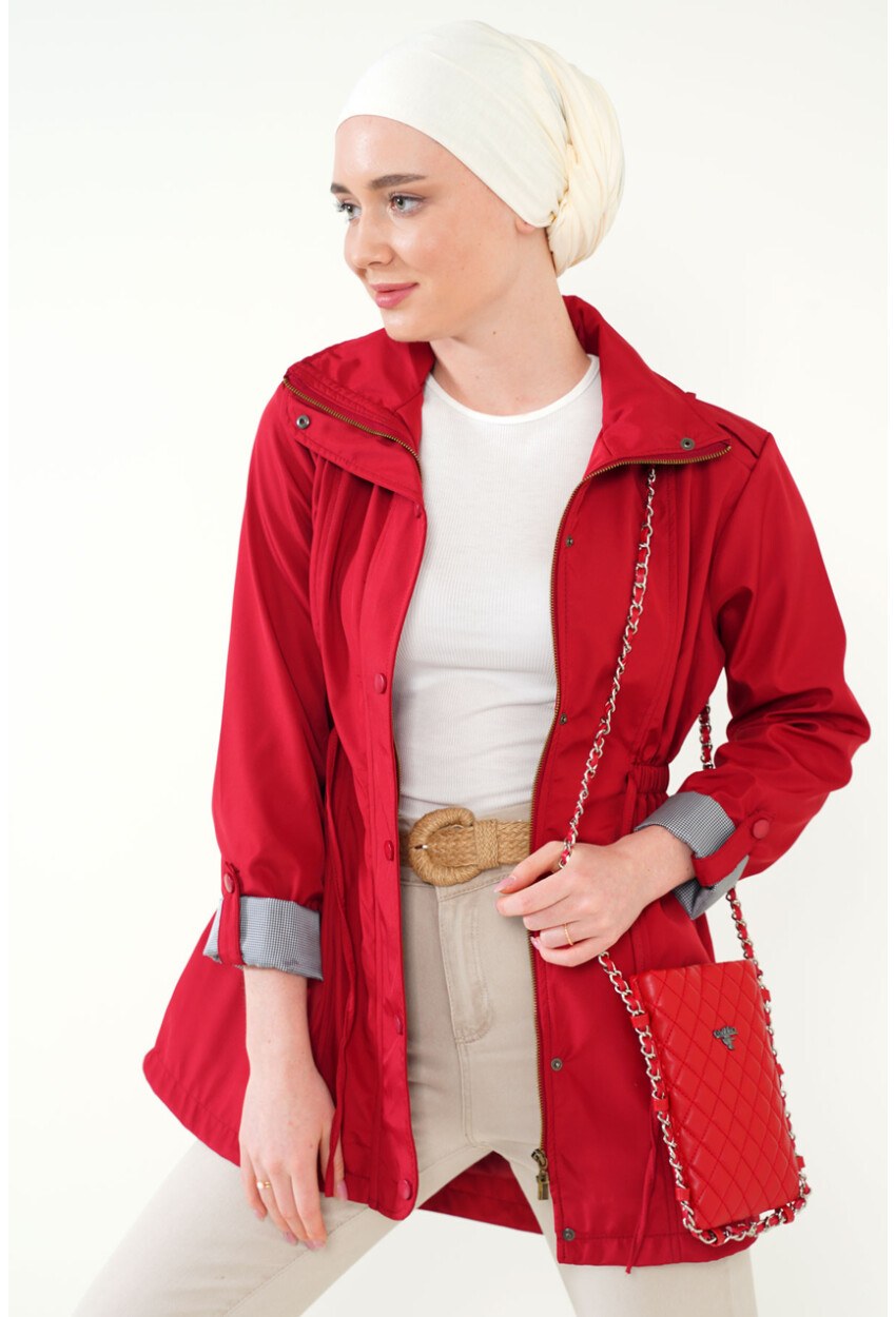 5669 Belden Lastikli Trenchcoat