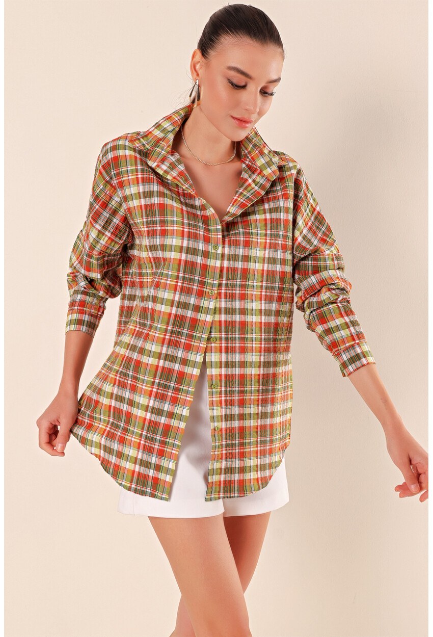 3900 Oversize Uzun Basic Gömlek