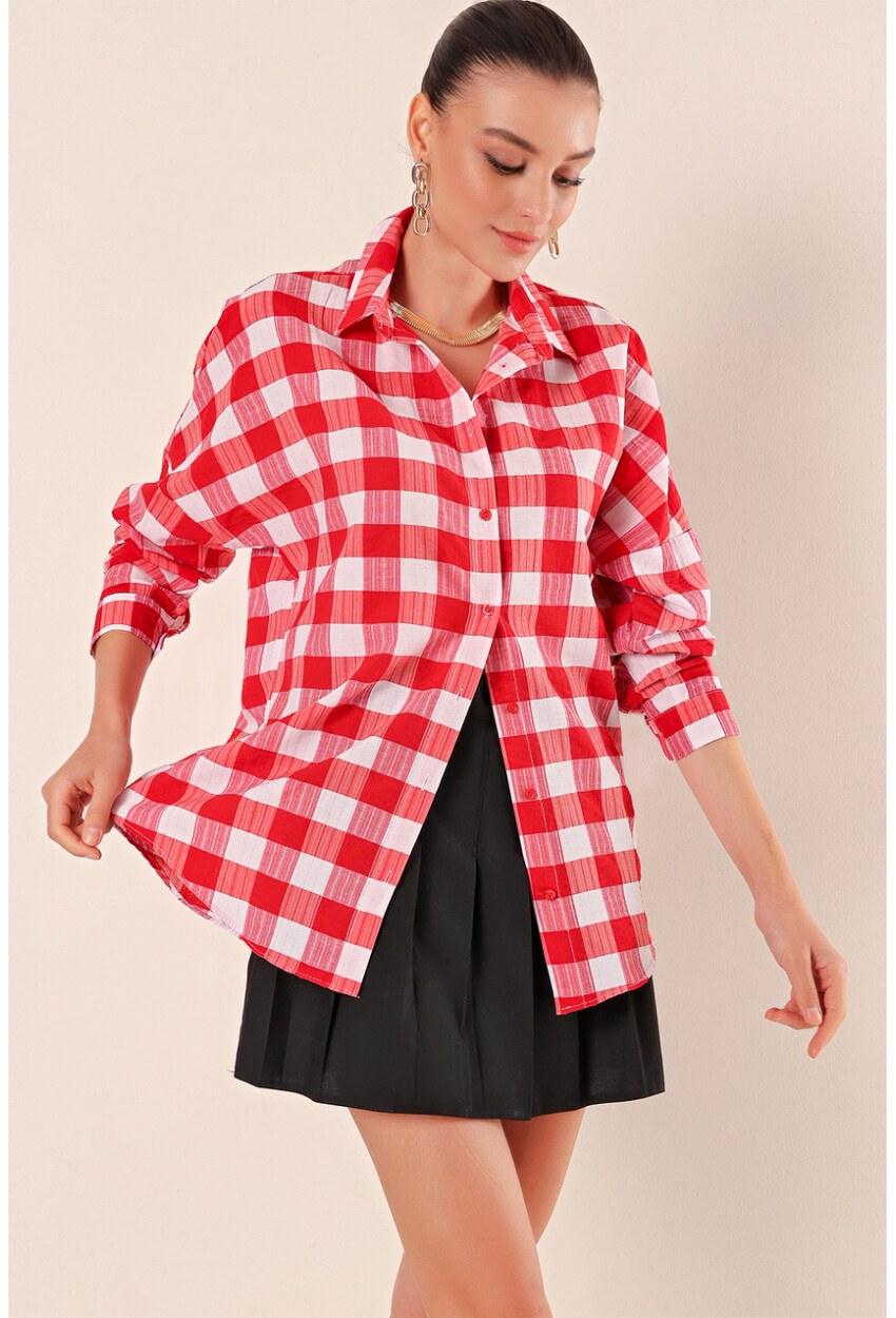 3900 Oversize Uzun Basic Gömlek