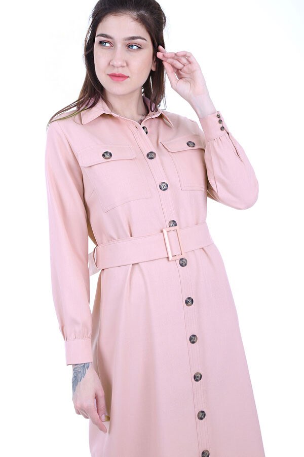 5733 Çift Cepli Trenchcoat