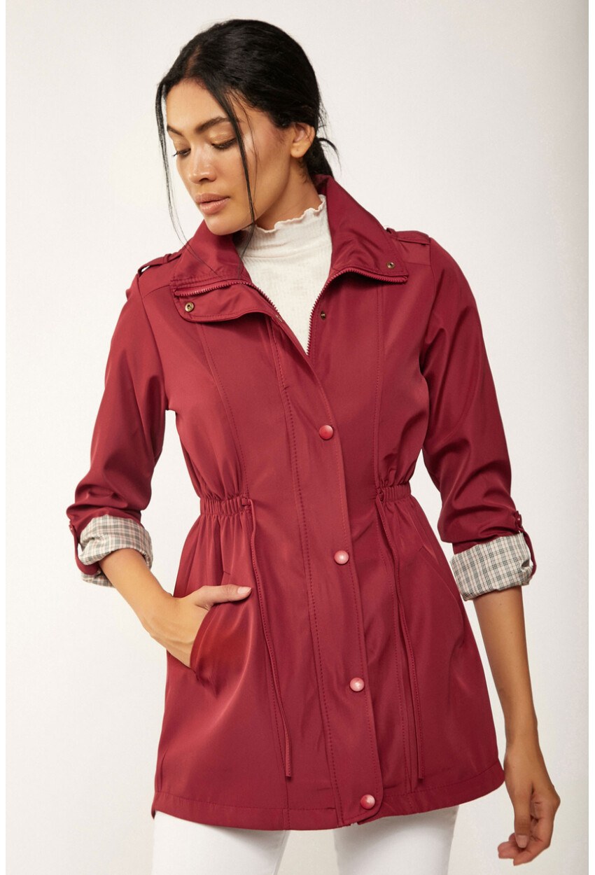 5669 Belden Lastikli Trenchcoat