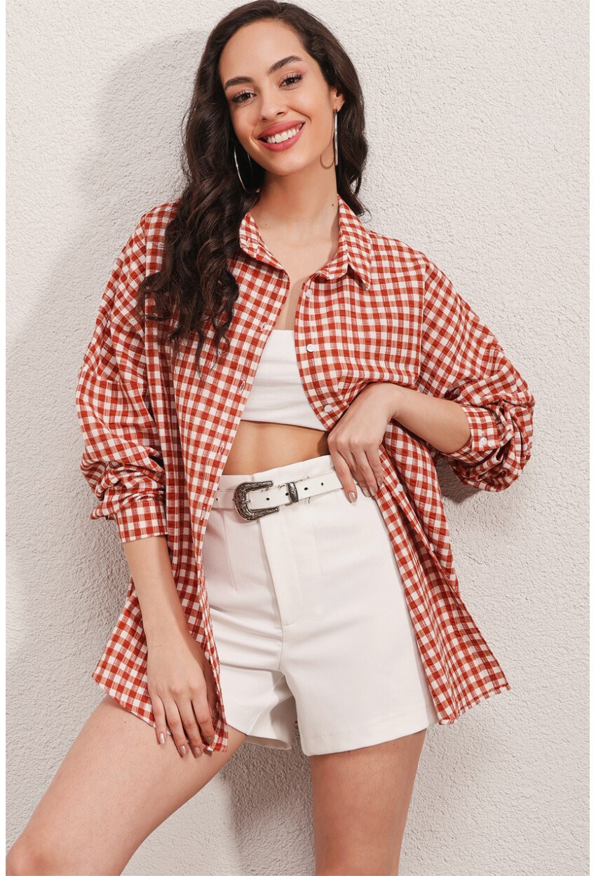 3900 Oversize Uzun Basic Gömlek