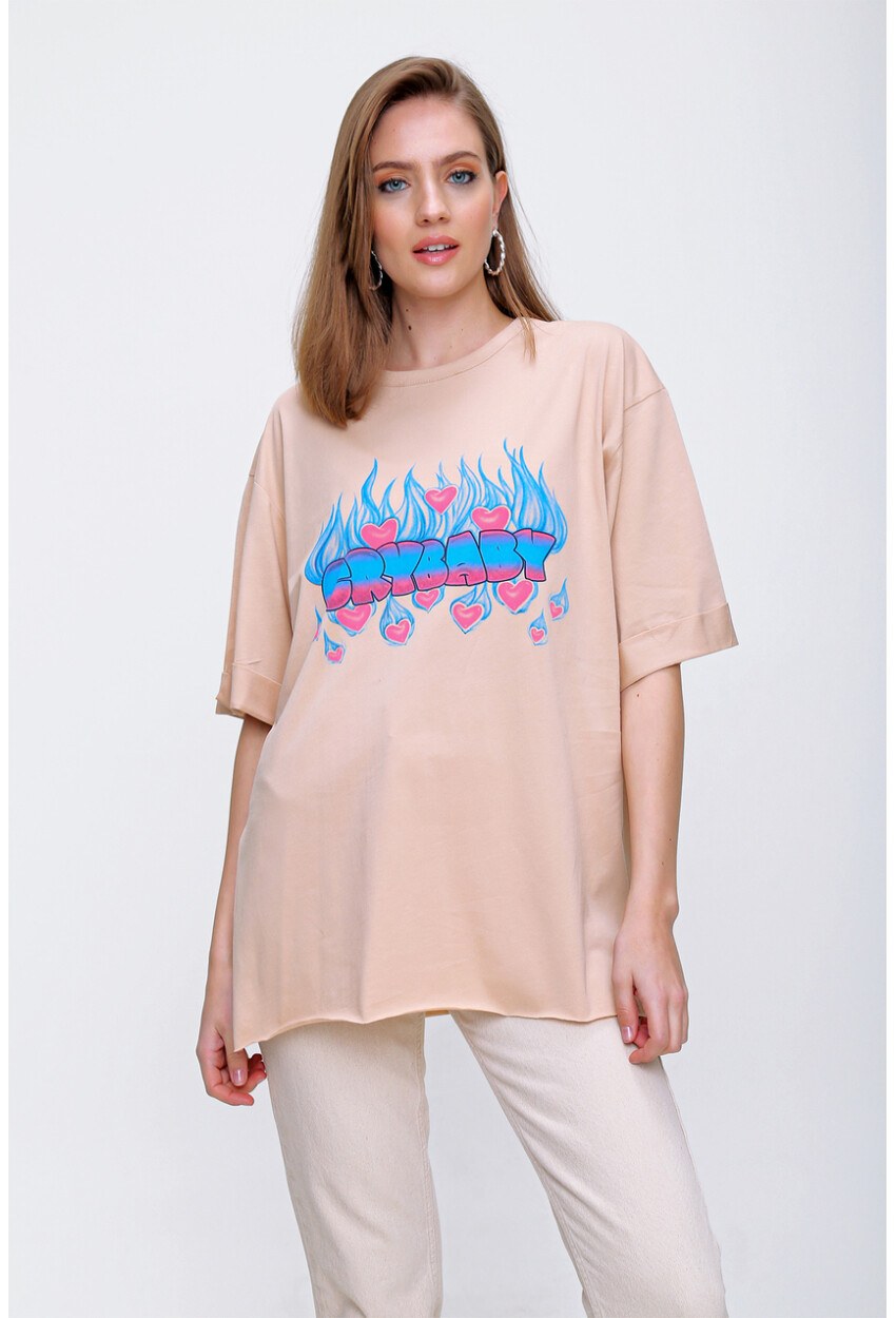 4295 Cry Baby Baskılı T-Shirt