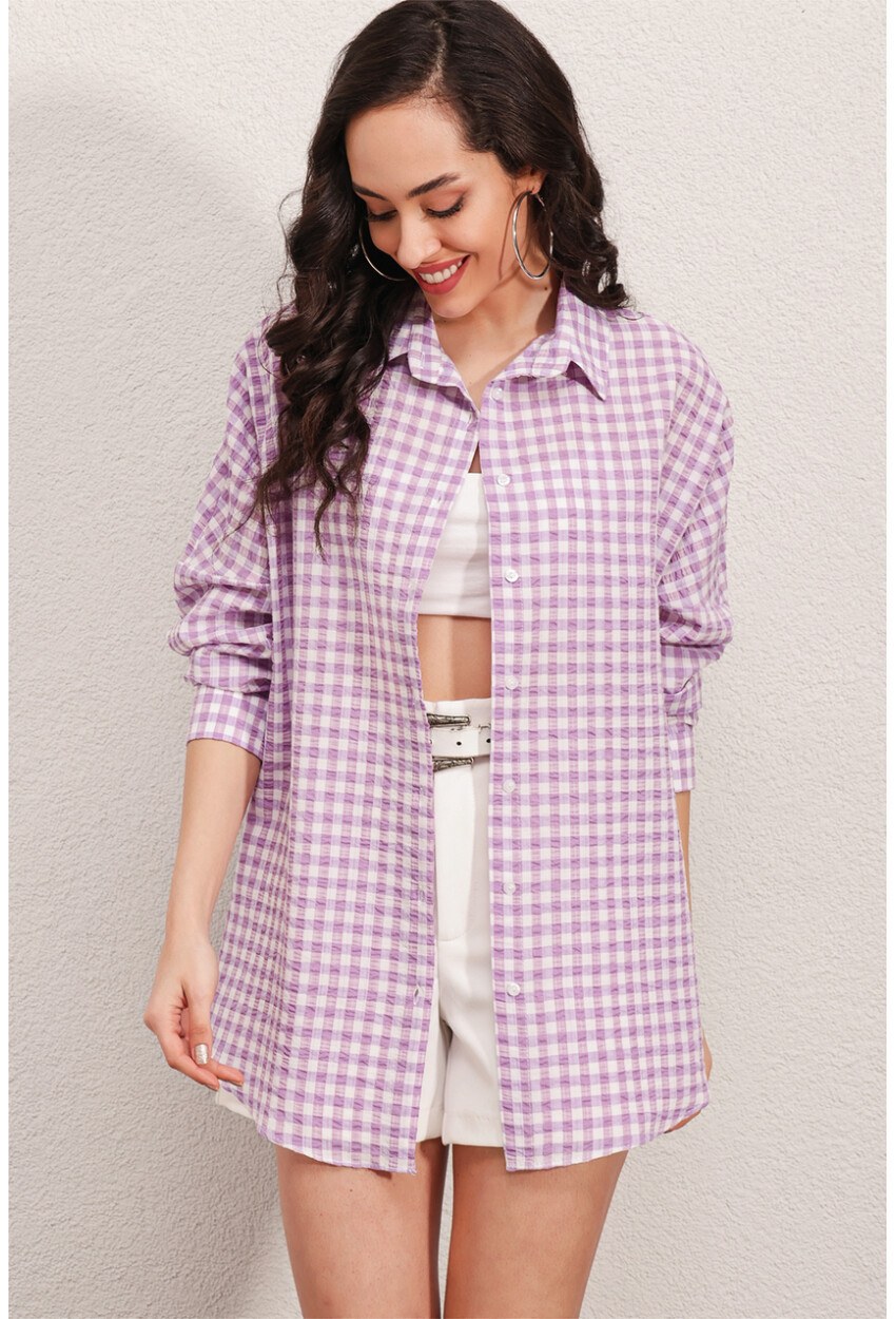 3900 Oversize Uzun Basic Gömlek
