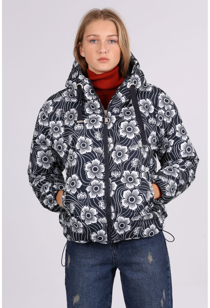 5125 Desenli Şişme Mont
