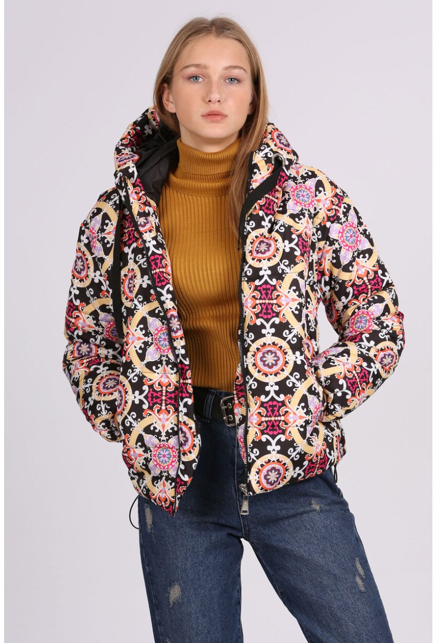 5125 Desenli Şişme Mont