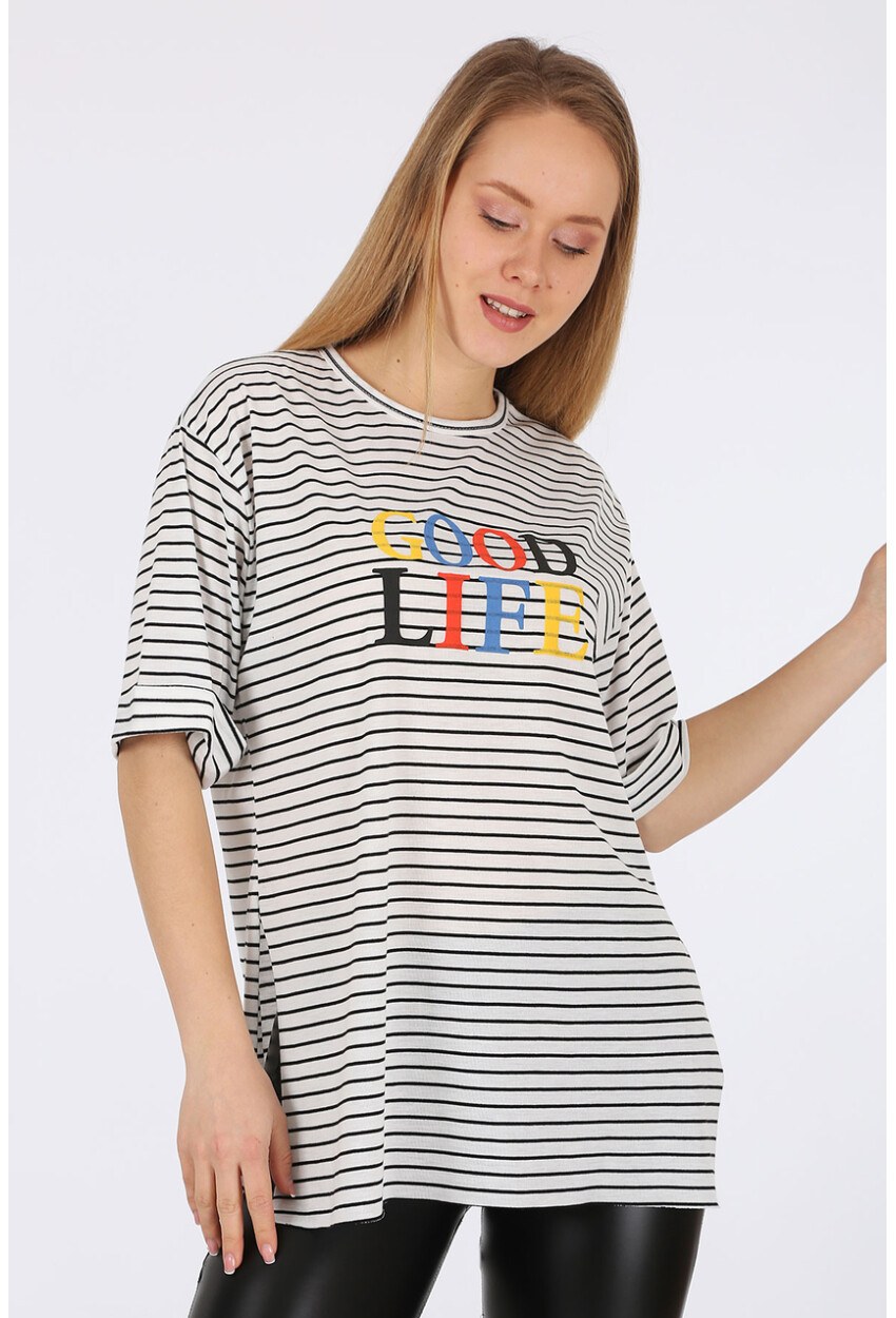 4298 Good Life Baskılı Tshirt
