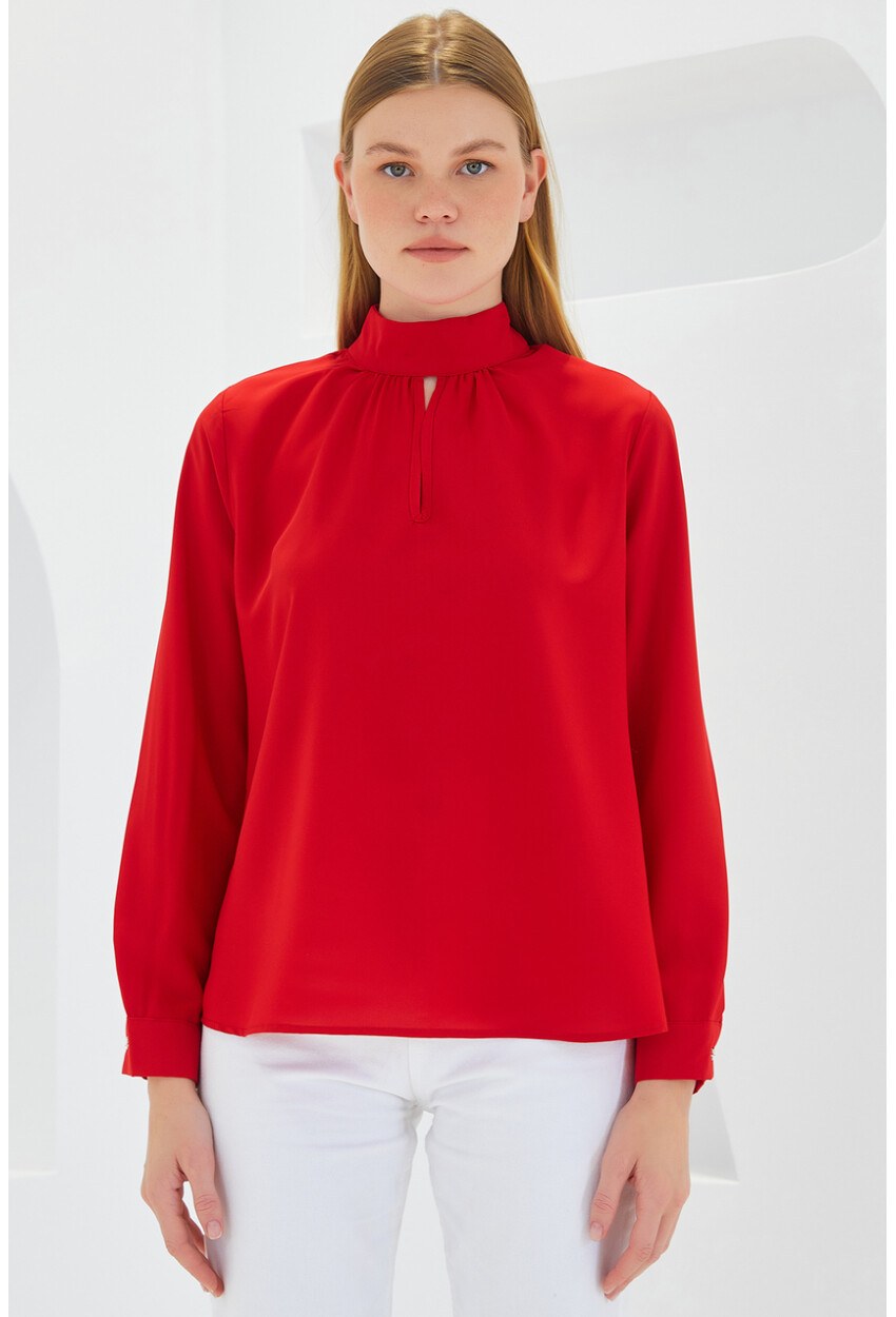 0418 Pencere Detaylı Bluz