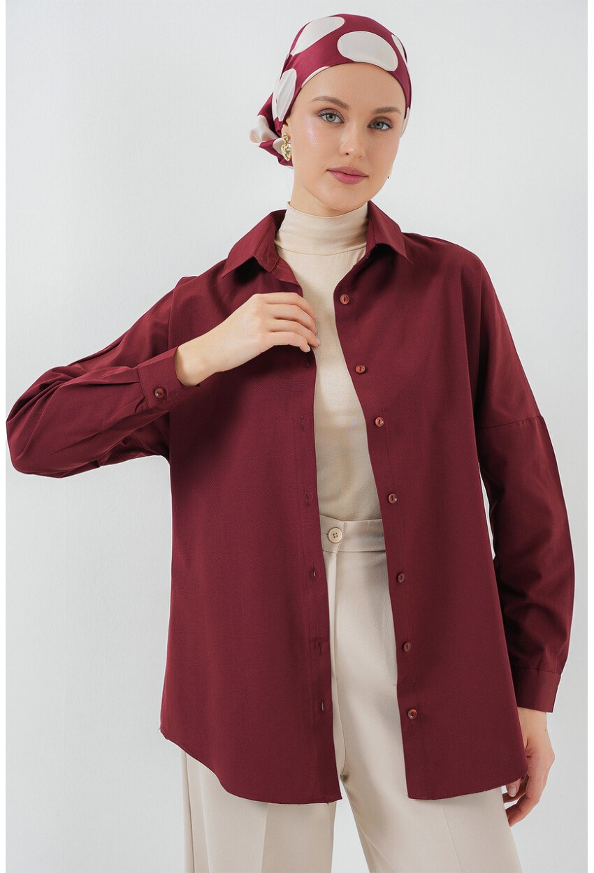 103901 Oversize Basic Tesettür Gömlek