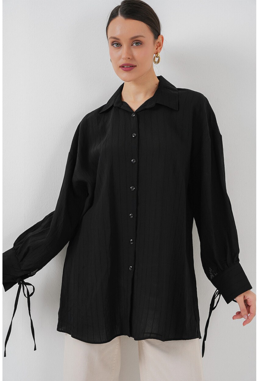Kadın Oversize Bağcıklı Gömlek 5954