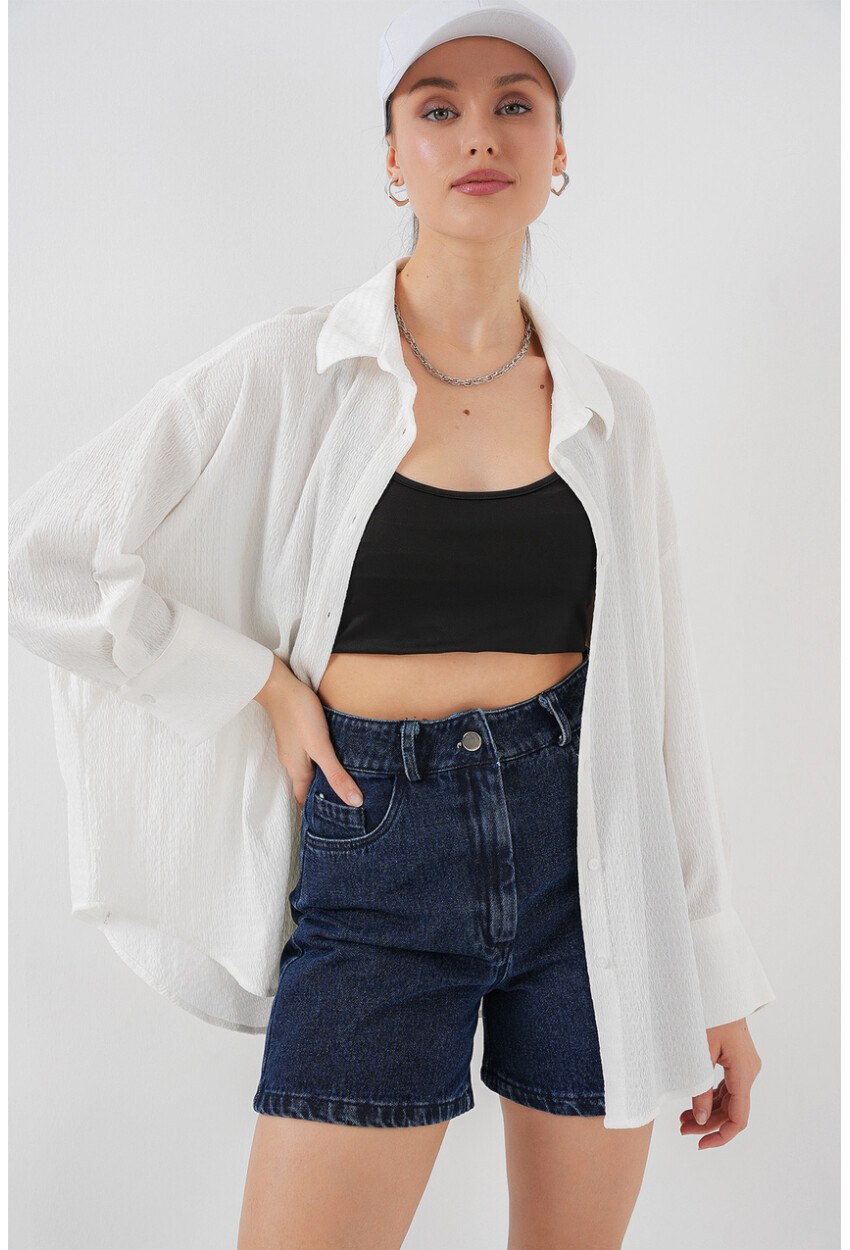 Kadın Örme Oversize Gömlek 20264