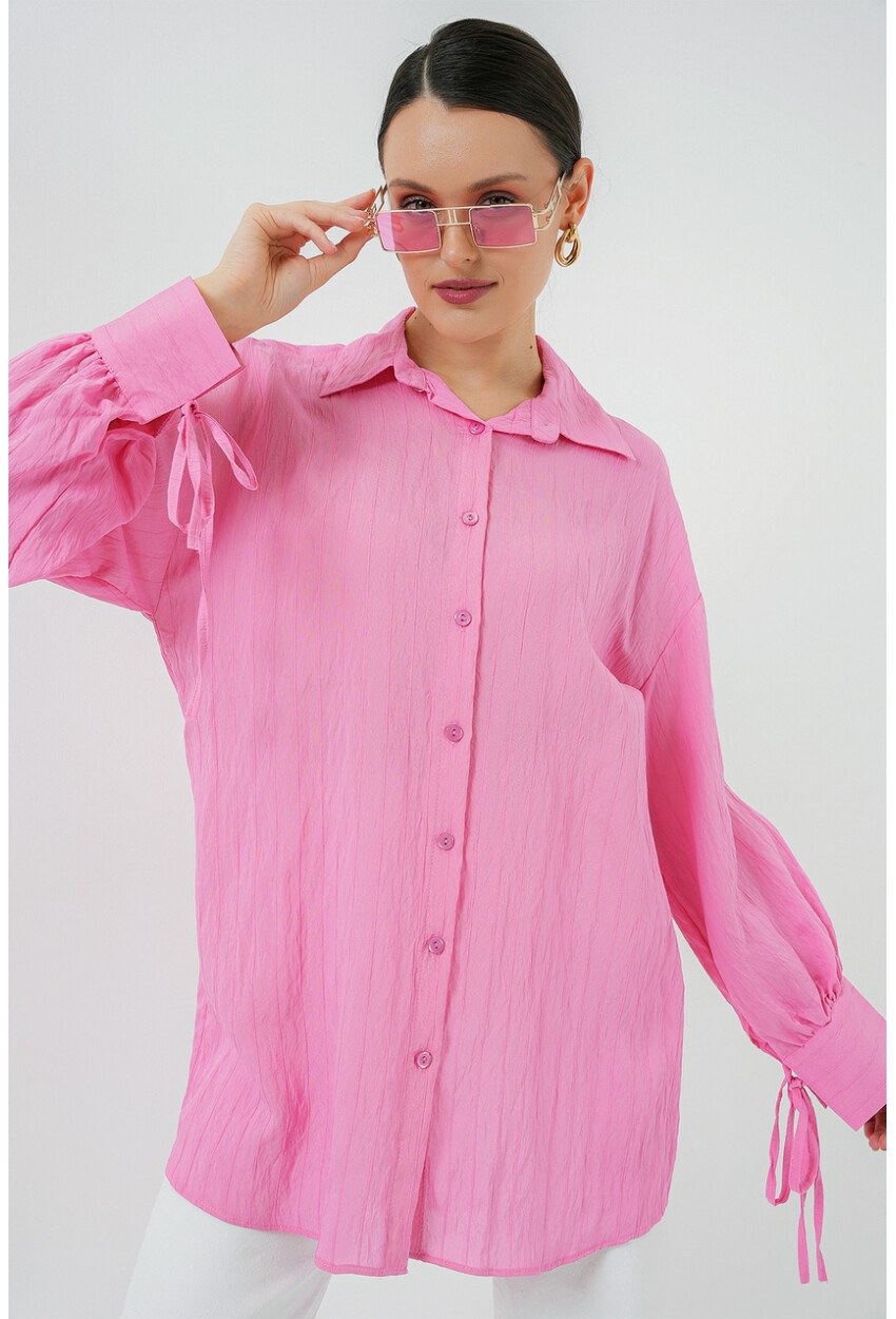 Kadın Oversize Bağcıklı Gömlek 5954