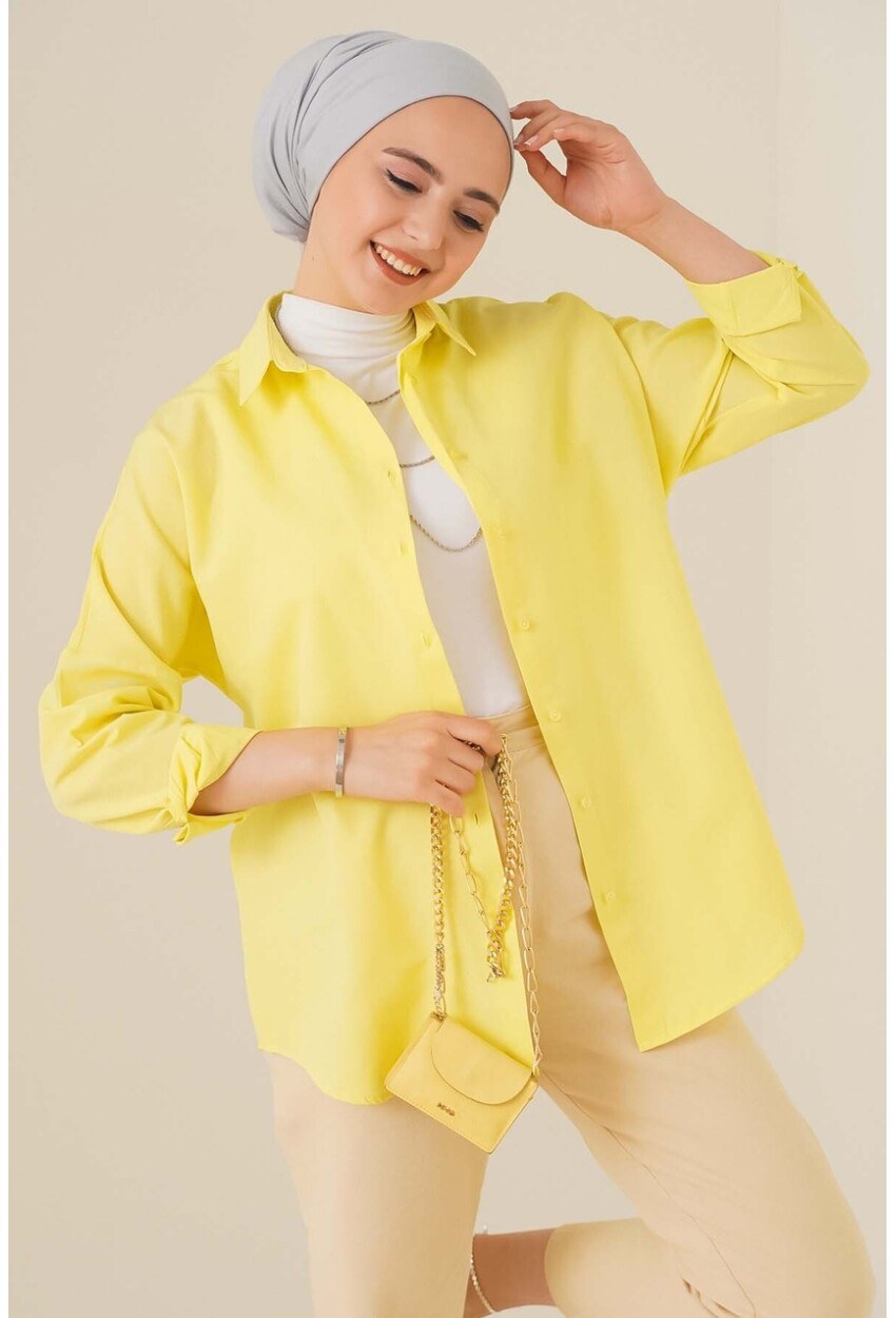 103901 Oversize Basic Tesettür Gömlek