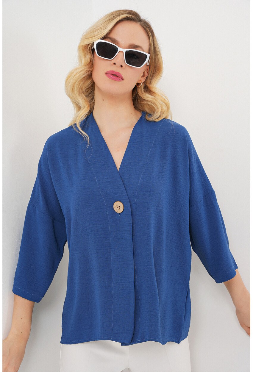 Kadın Kısa Kol Oversize Kimono 5969