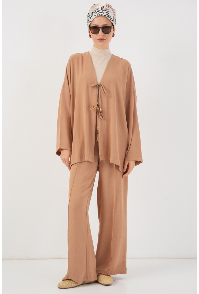 Kadın Keten Kimono İkili Takım 6727