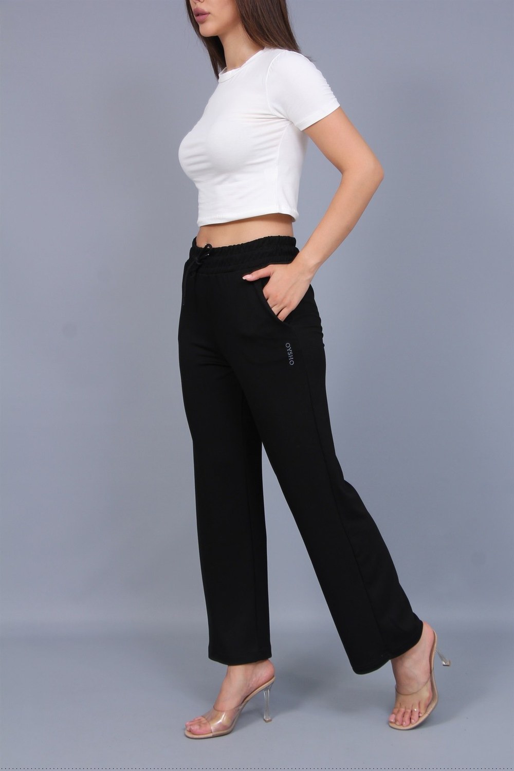 O.Yazılı Bol Paça Pantolon