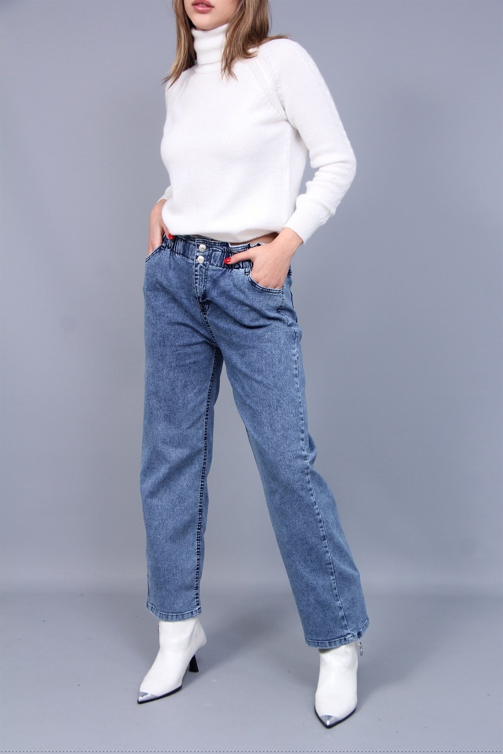 Battal Beli Lastikli Pantolon