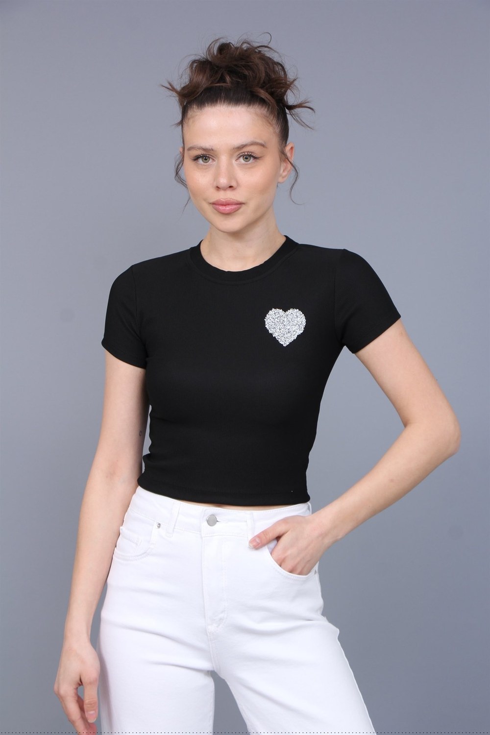 Kalp Taşlı Crop