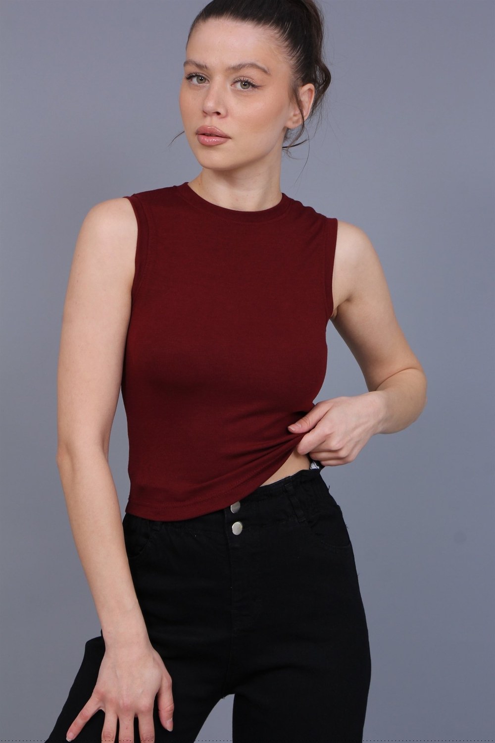 Model Kumaş Sıfır Kol Bluz