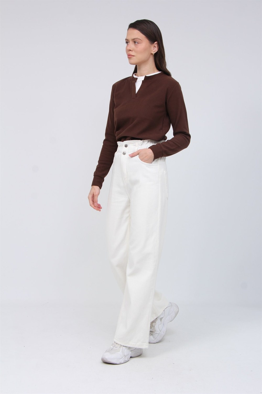 Beli Lstikli Gabardin Pantolon