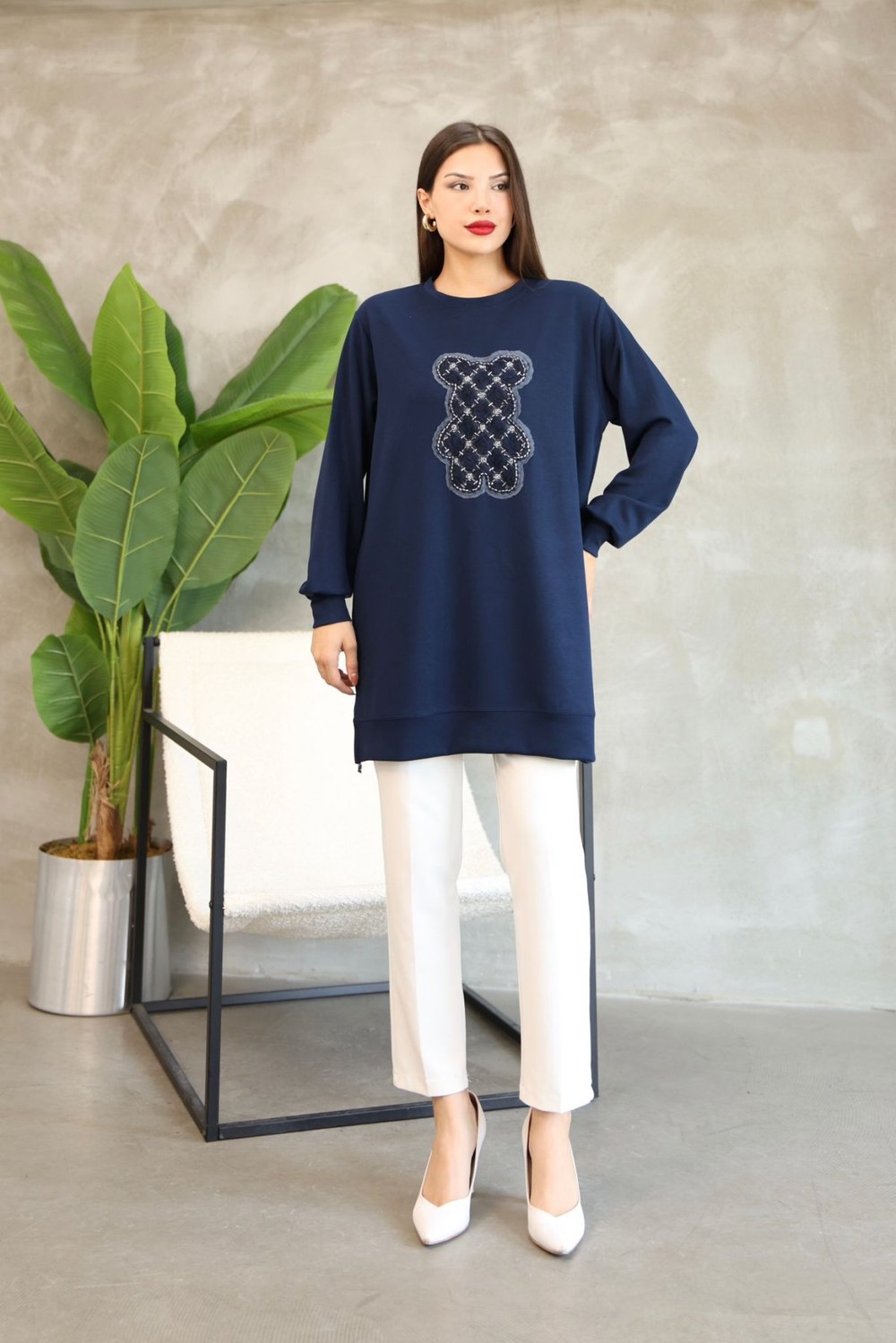 Ayıcıklı Model Kumaş Tunik