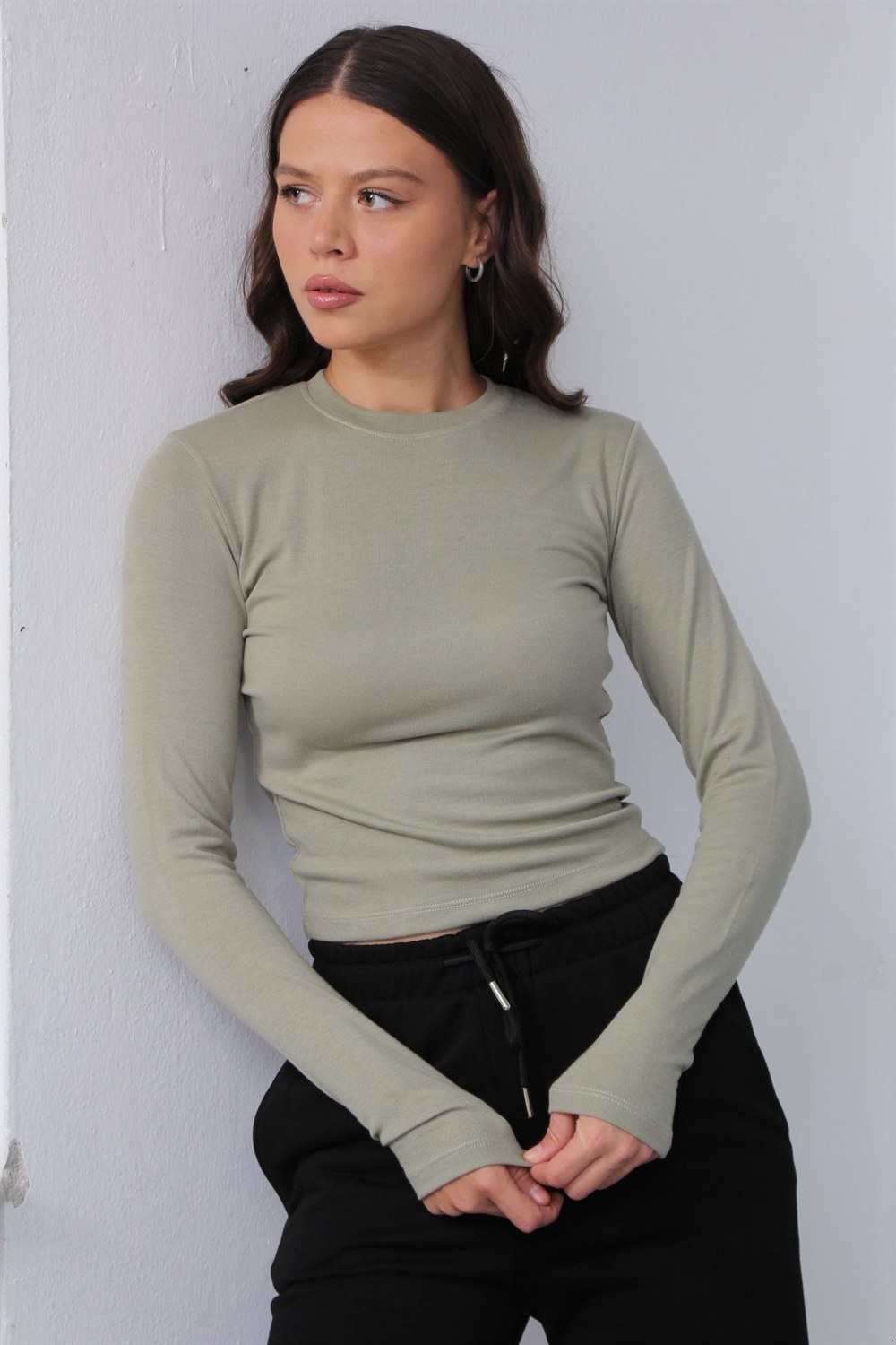 Parmak Geçirmeli Model Kumaş Bluz