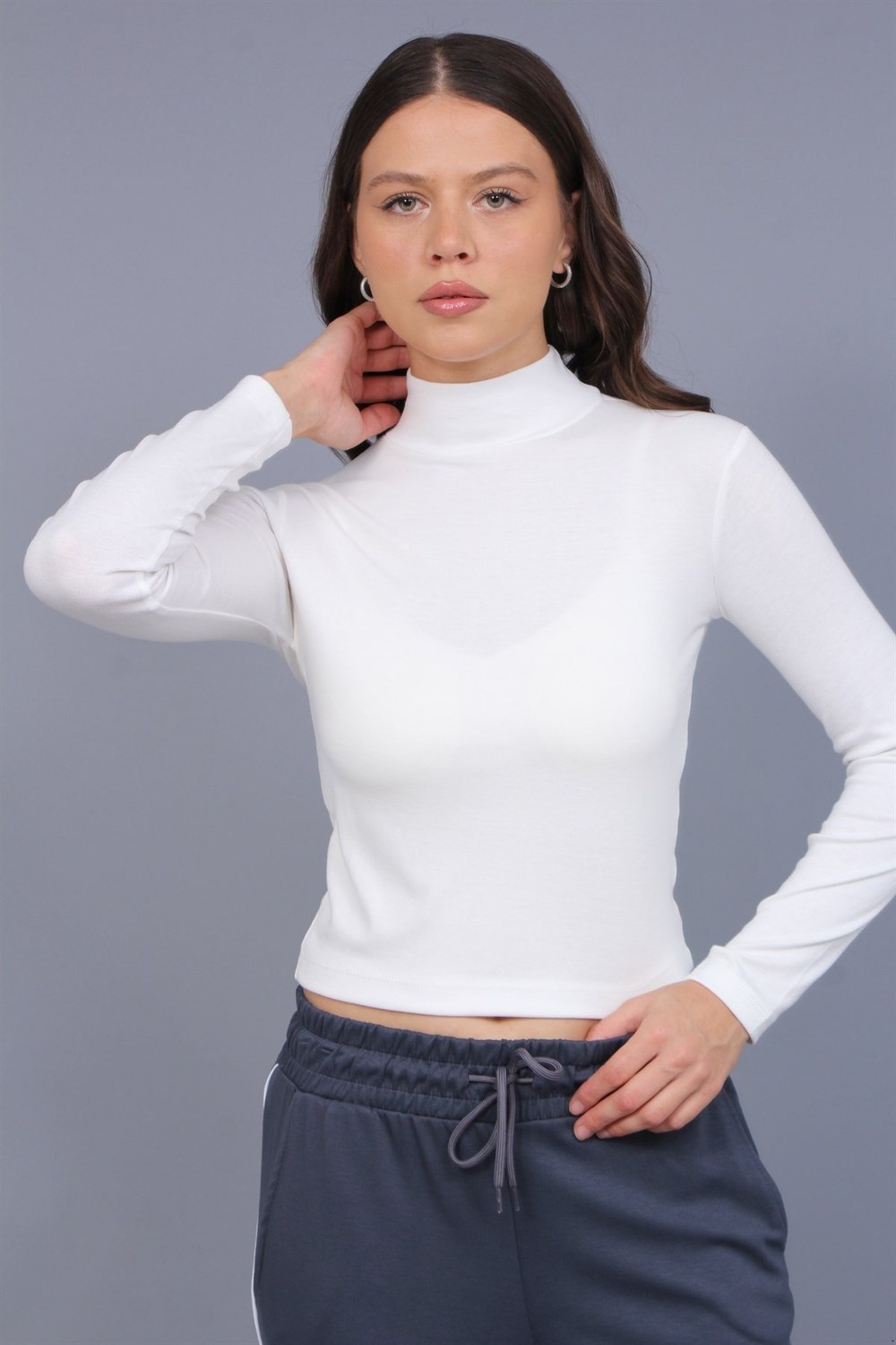 Yarım Balıkçı Model Kumaş Bluz
