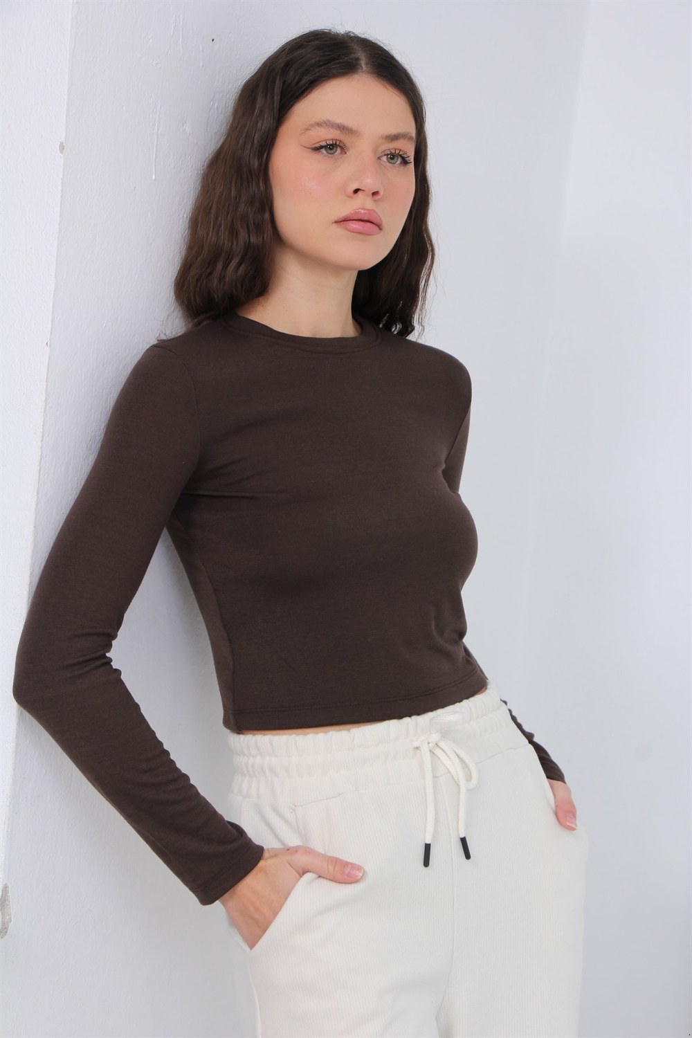 Bisiklet Yaka Model Kumaş Bluz