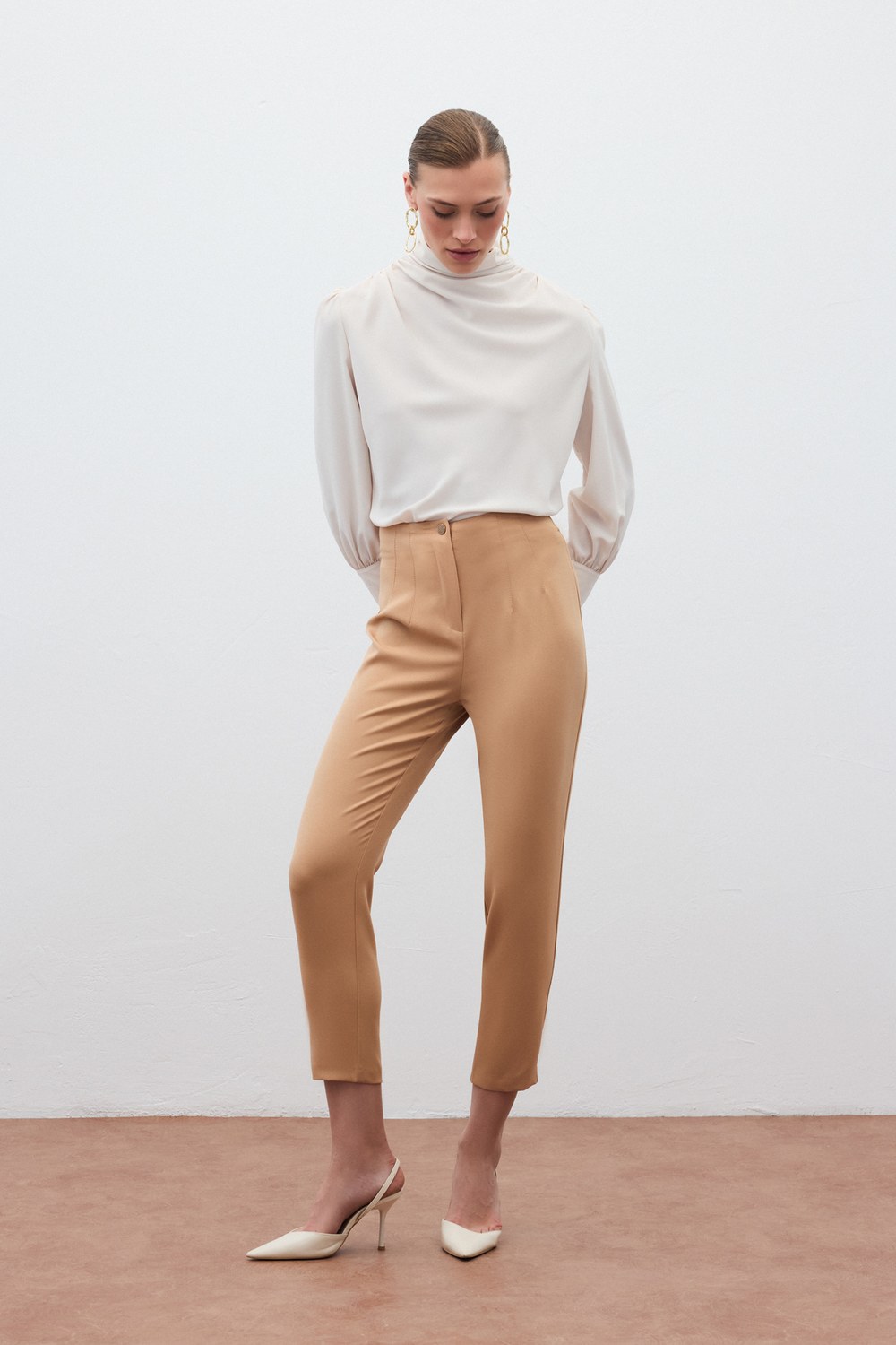 Yüksek Bel Pantolon - Camel